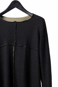 Load image into Gallery viewer, m.a+ double one piece long sleeve knit & t-shirt / T211DM/VLOH/JCL1 (BLACK/WOOD BROWN)