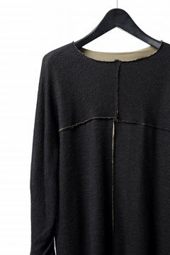 Load image into Gallery viewer, m.a+ double one piece long sleeve knit & t-shirt / T211DM/VLOH/JCL1 (BLACK/WOOD BROWN)