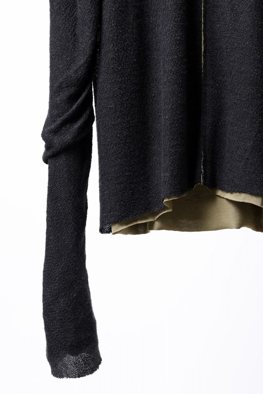 Load image into Gallery viewer, m.a+ double one piece long sleeve knit & t-shirt / T211DM/VLOH/JCL1 (BLACK/WOOD BROWN)