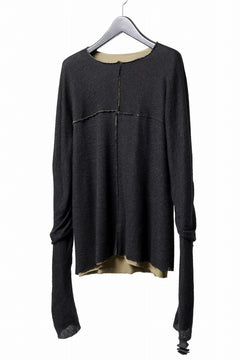 Load image into Gallery viewer, m.a+ double one piece long sleeve knit & t-shirt / T211DM/VLOH/JCL1 (BLACK/WOOD BROWN)