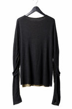Load image into Gallery viewer, m.a+ double one piece long sleeve knit & t-shirt / T211DM/VLOH/JCL1 (BLACK/WOOD BROWN)