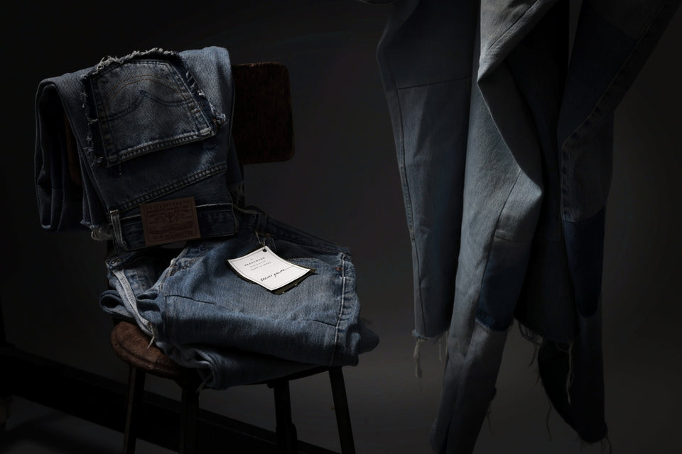 画像をギャラリービューアに読み込む, READYMADE DENIM PANTS - FLARE / (BLUE #G)