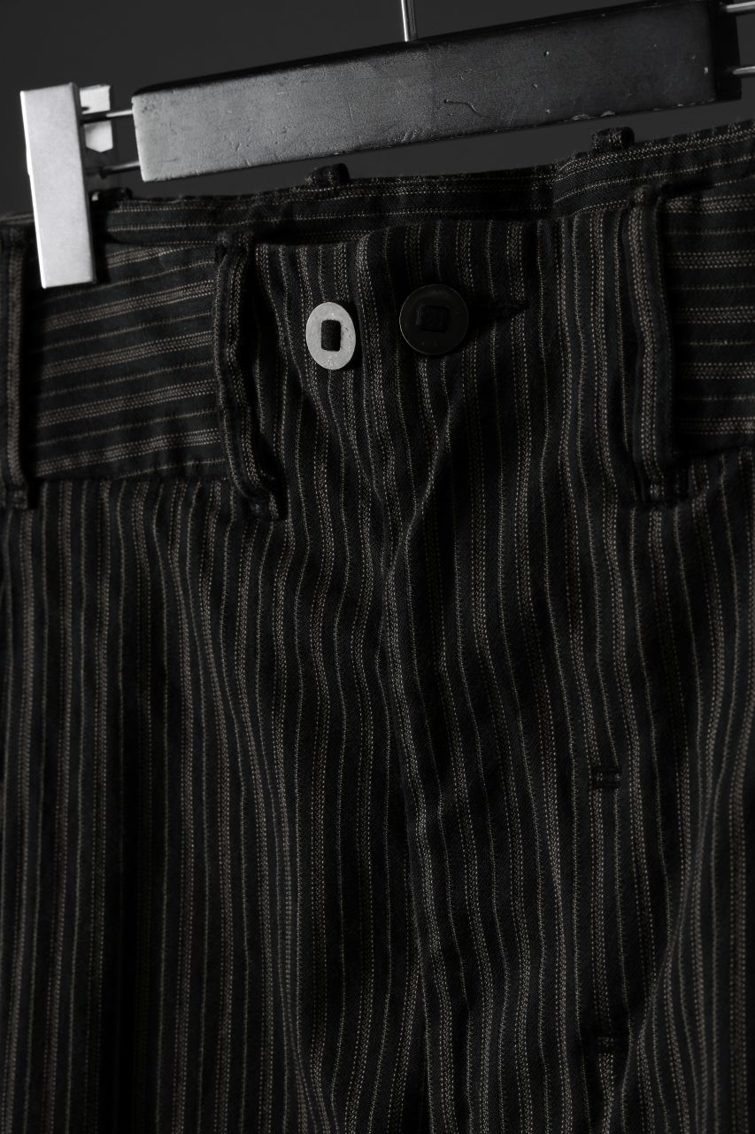 BORIS BIDJAN SABERI DROP CLOTCH WIDE TAPERED PANTS / OBJECT DYED & USED EFFECT "P2.1-F1603D" (USED BLACK)