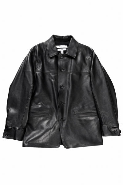 Y's for men x MASSES LEATHER CAR COAT / MA HORSE LEATHER (BLACK)