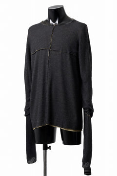 Load image into Gallery viewer, m.a+ double one piece long sleeve knit & t-shirt / T211DM/VLOH/JCL1 (BLACK/WOOD BROWN)