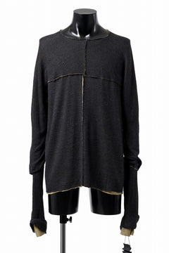 Load image into Gallery viewer, m.a+ double one piece long sleeve knit & t-shirt / T211DM/VLOH/JCL1 (BLACK/WOOD BROWN)