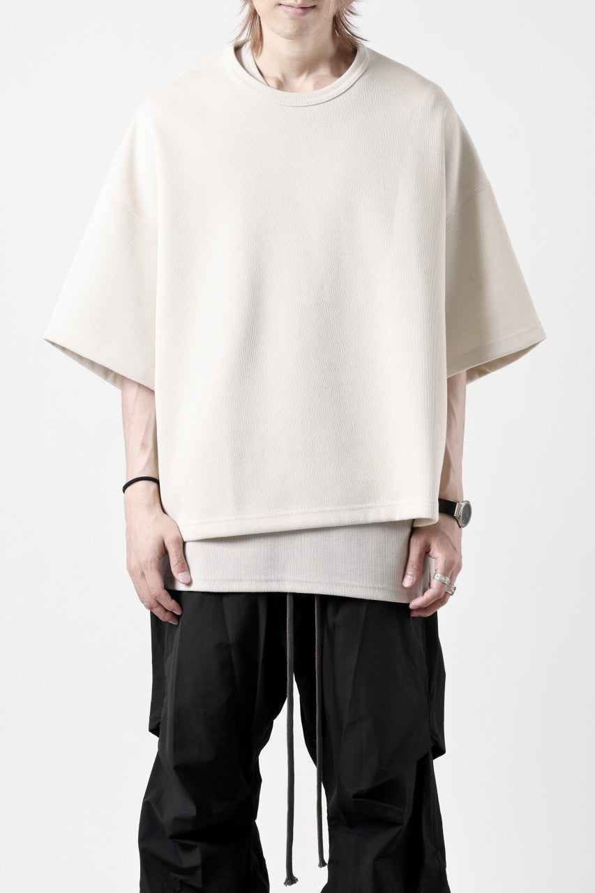 画像をギャラリービューアに読み込む, N/07 OVERSIZE TOP / RIBBED CARDBOARD KNIT JERSEY (IVORY)