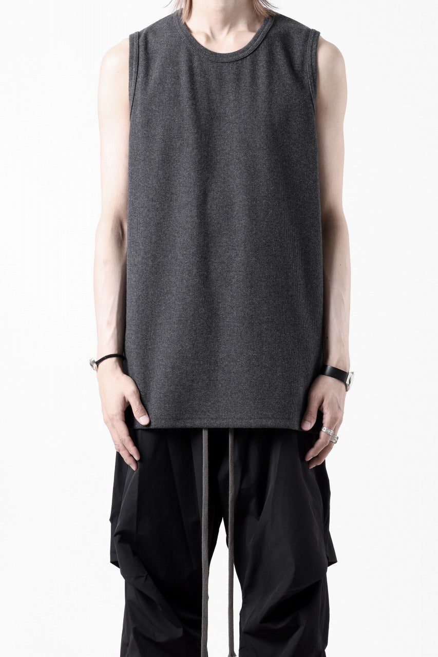 画像をギャラリービューアに読み込む, N/07 NO SLEEVE TOP / SUPER STRETCH BARE TELECO (HEATHER GREY)