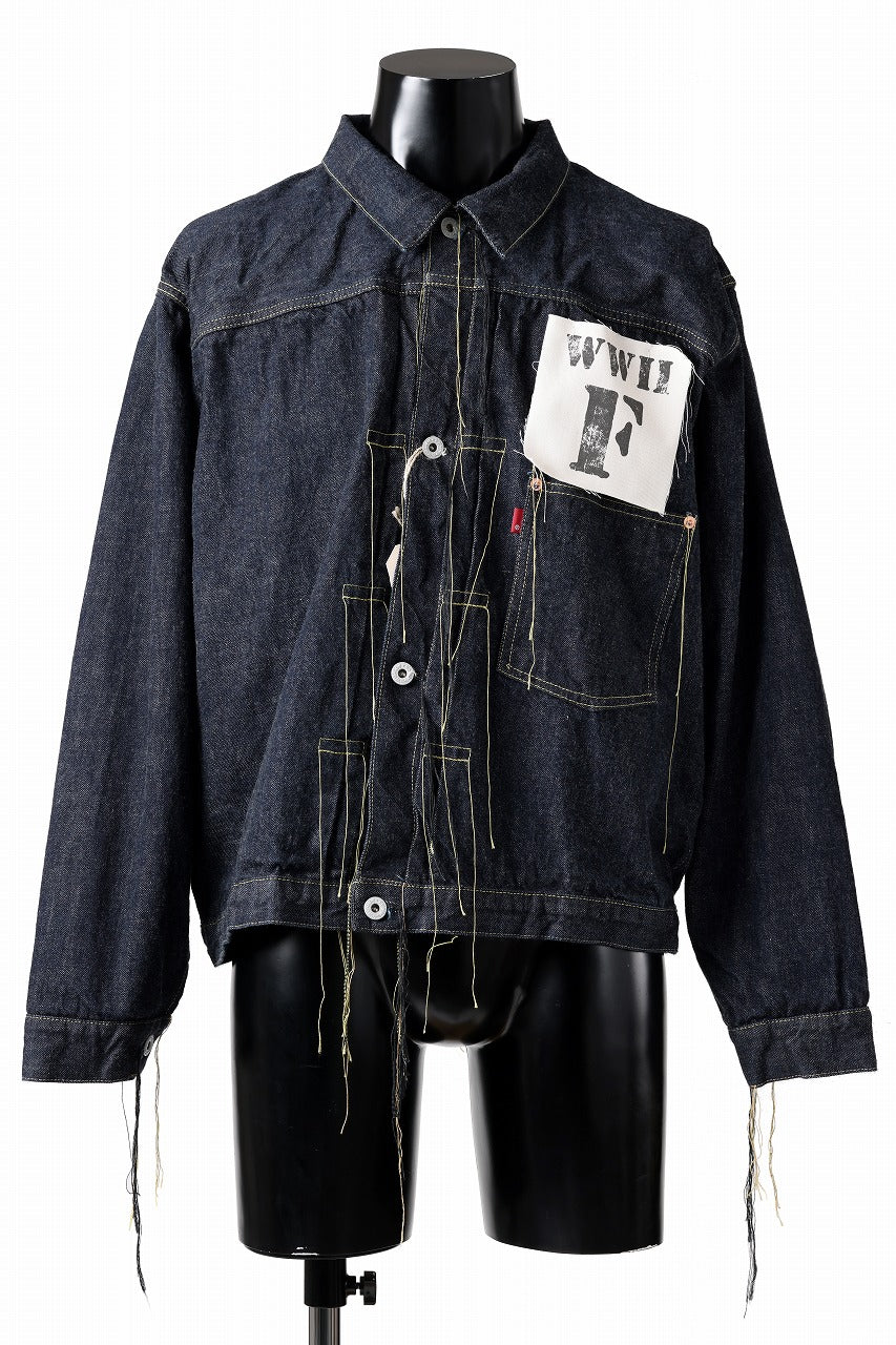 画像をギャラリービューアに読み込む, FULLCOUNT WWⅡ model Brown Cotton Denim Jacket / 13.7oz Zimbabwe Selvedge Denim (INDIGO BLUE / ONE WASHED)