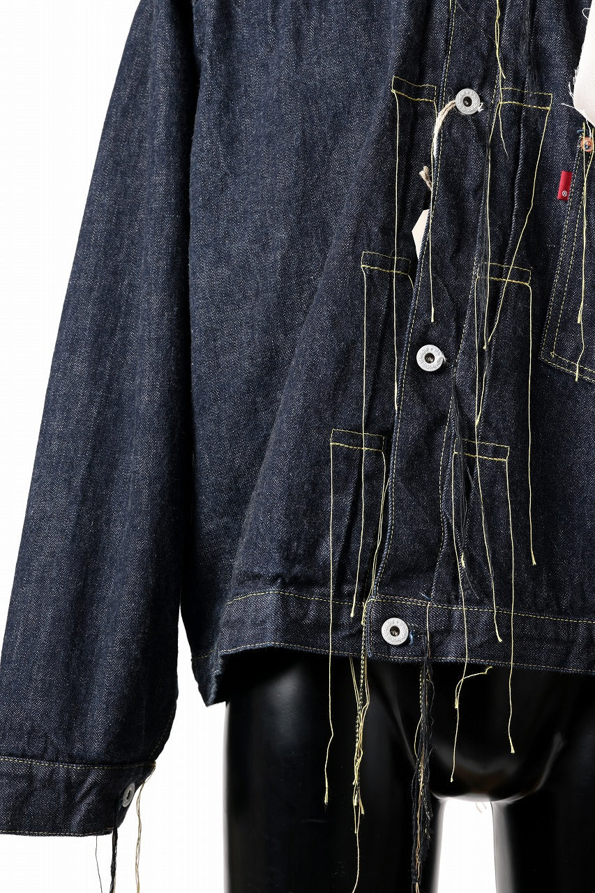 画像をギャラリービューアに読み込む, FULLCOUNT WWⅡ model Brown Cotton Denim Jacket / 13.7oz Zimbabwe Selvedge Denim (INDIGO BLUE / ONE WASHED)
