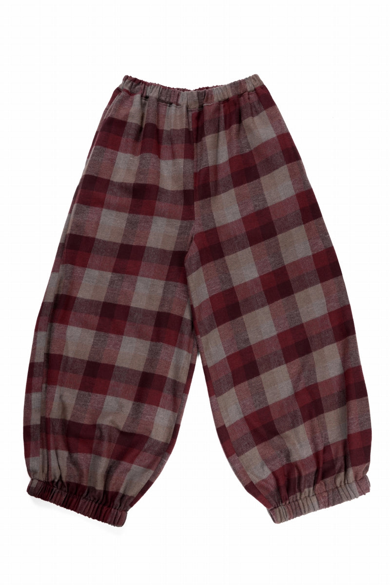 kujaku balloon easy waist pants / P-623 (red × brown)商品ページ