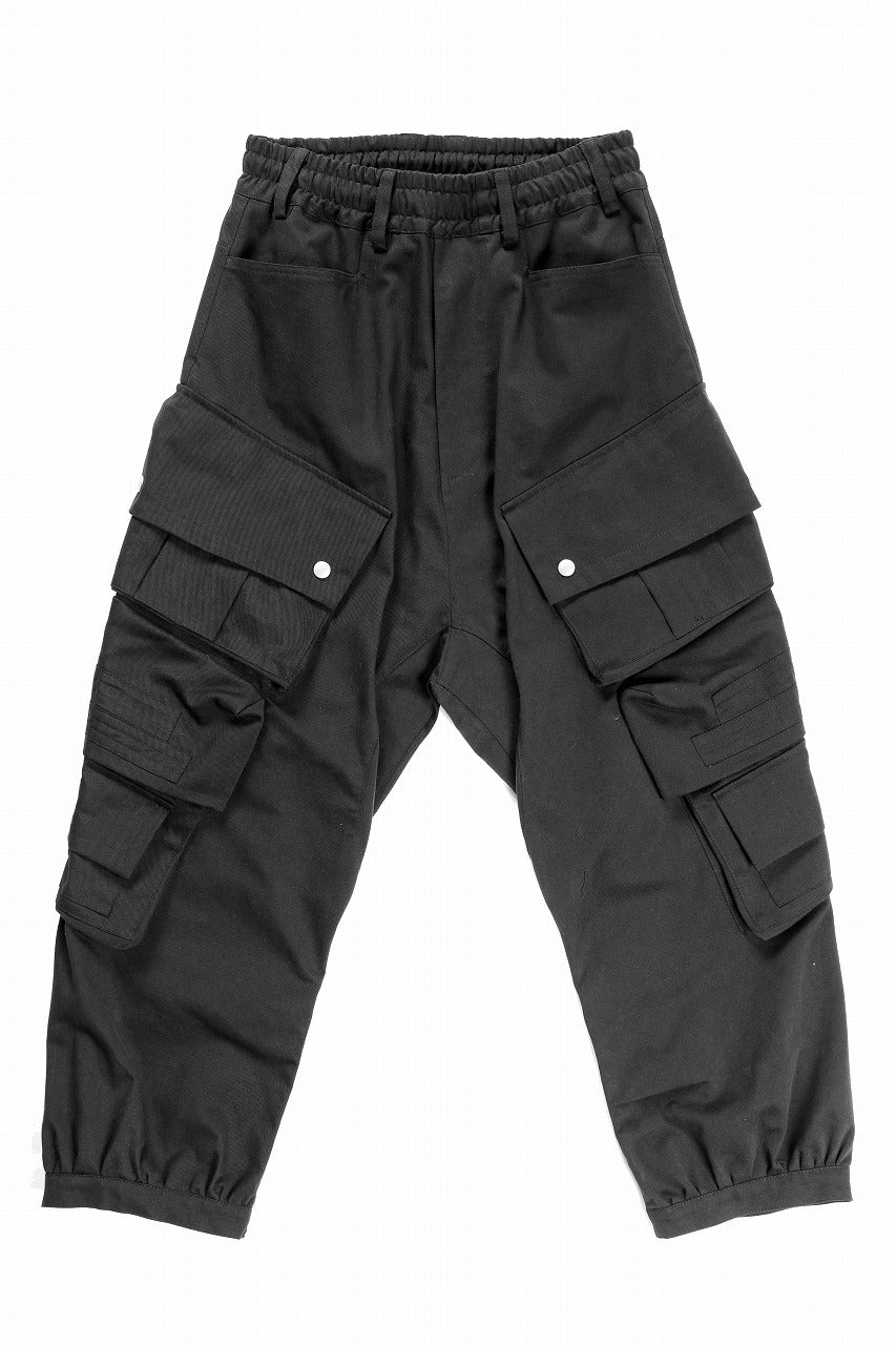 画像をギャラリービューアに読み込む, A.F ARTEFACT TWILL DROPCROTCH CARGO PANTS (BLACK)