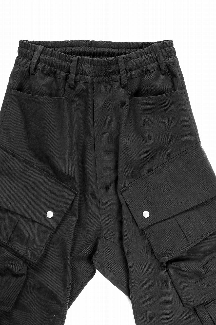 画像をギャラリービューアに読み込む, A.F ARTEFACT TWILL DROPCROTCH CARGO PANTS (BLACK)