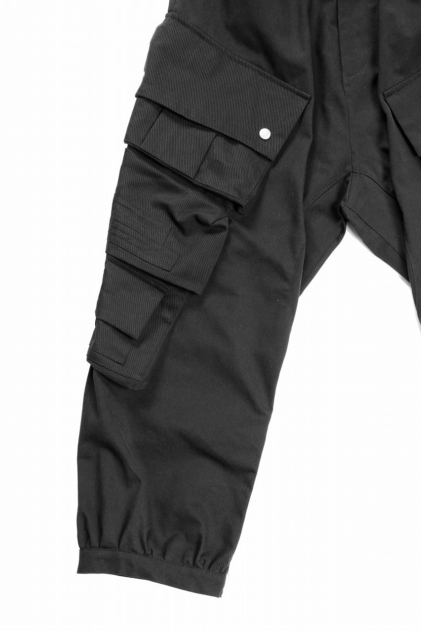 画像をギャラリービューアに読み込む, A.F ARTEFACT TWILL DROPCROTCH CARGO PANTS (BLACK)