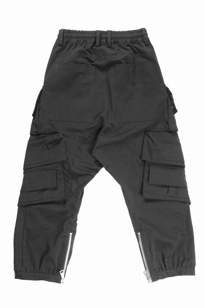 画像をギャラリービューアに読み込む, A.F ARTEFACT TWILL DROPCROTCH CARGO PANTS (BLACK)