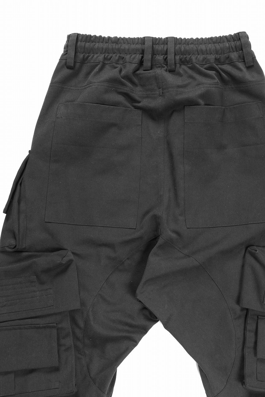 画像をギャラリービューアに読み込む, A.F ARTEFACT TWILL DROPCROTCH CARGO PANTS (BLACK)
