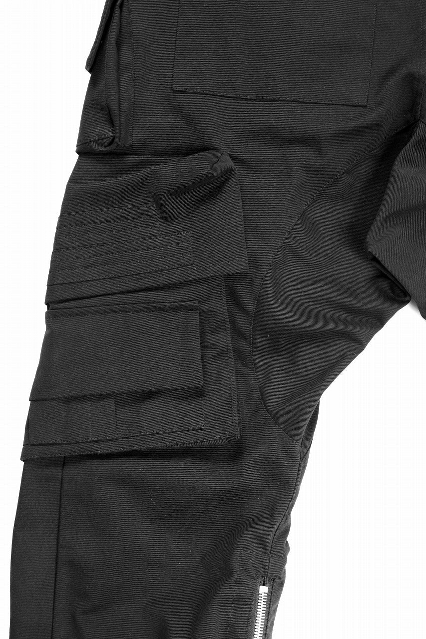 画像をギャラリービューアに読み込む, A.F ARTEFACT TWILL DROPCROTCH CARGO PANTS (BLACK)