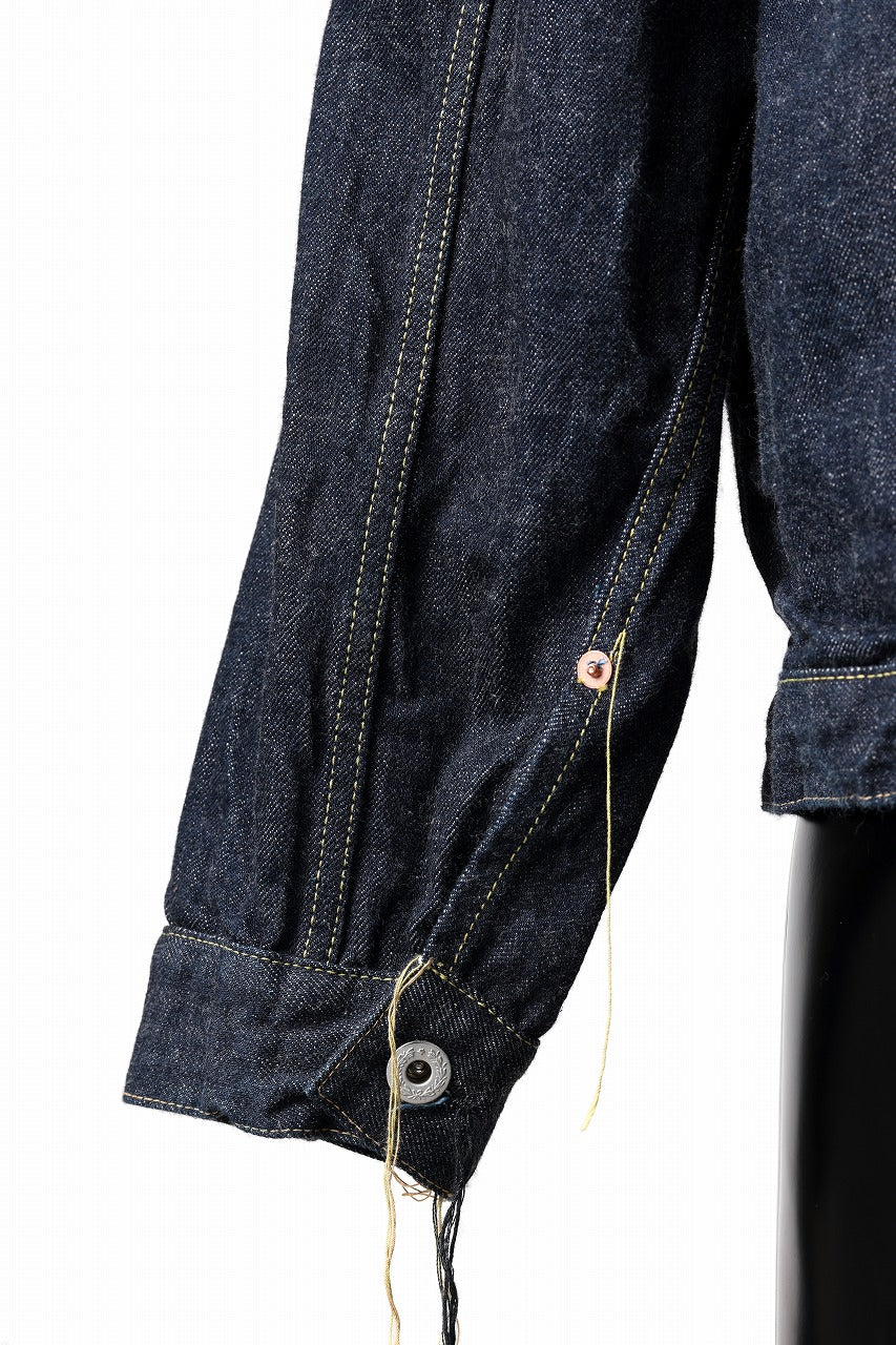 画像をギャラリービューアに読み込む, FULLCOUNT WWⅡ model Brown Cotton Denim Jacket / 13.7oz Zimbabwe Selvedge Denim (INDIGO BLUE / ONE WASHED)