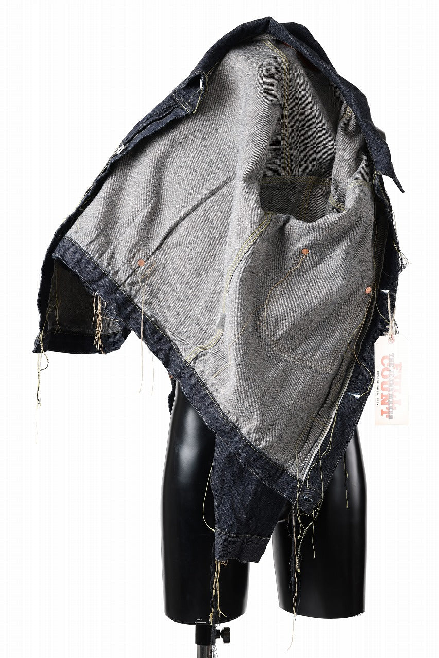 画像をギャラリービューアに読み込む, FULLCOUNT WWⅡ model Brown Cotton Denim Jacket / 13.7oz Zimbabwe Selvedge Denim (INDIGO BLUE / ONE WASHED)