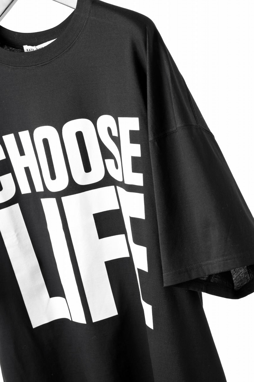 Load image into Gallery viewer, MASTERMIND WORLD x KATHARINE HAMNETT SLOGAN BIG TEE / CHOOSE LIFE (BLACK)