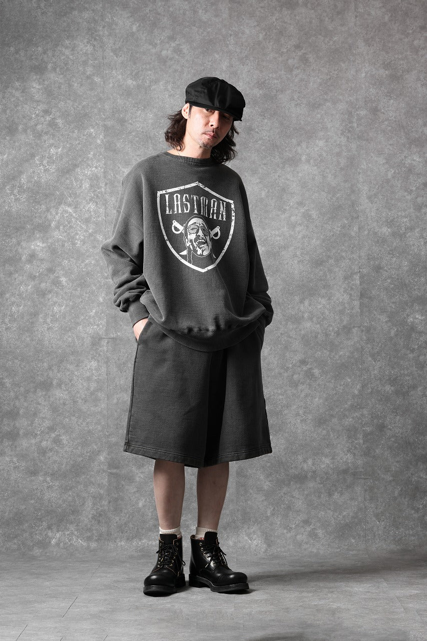 画像をギャラリービューアに読み込む, LASTMAN LOGO SWEAT SHORTS (BLACK)