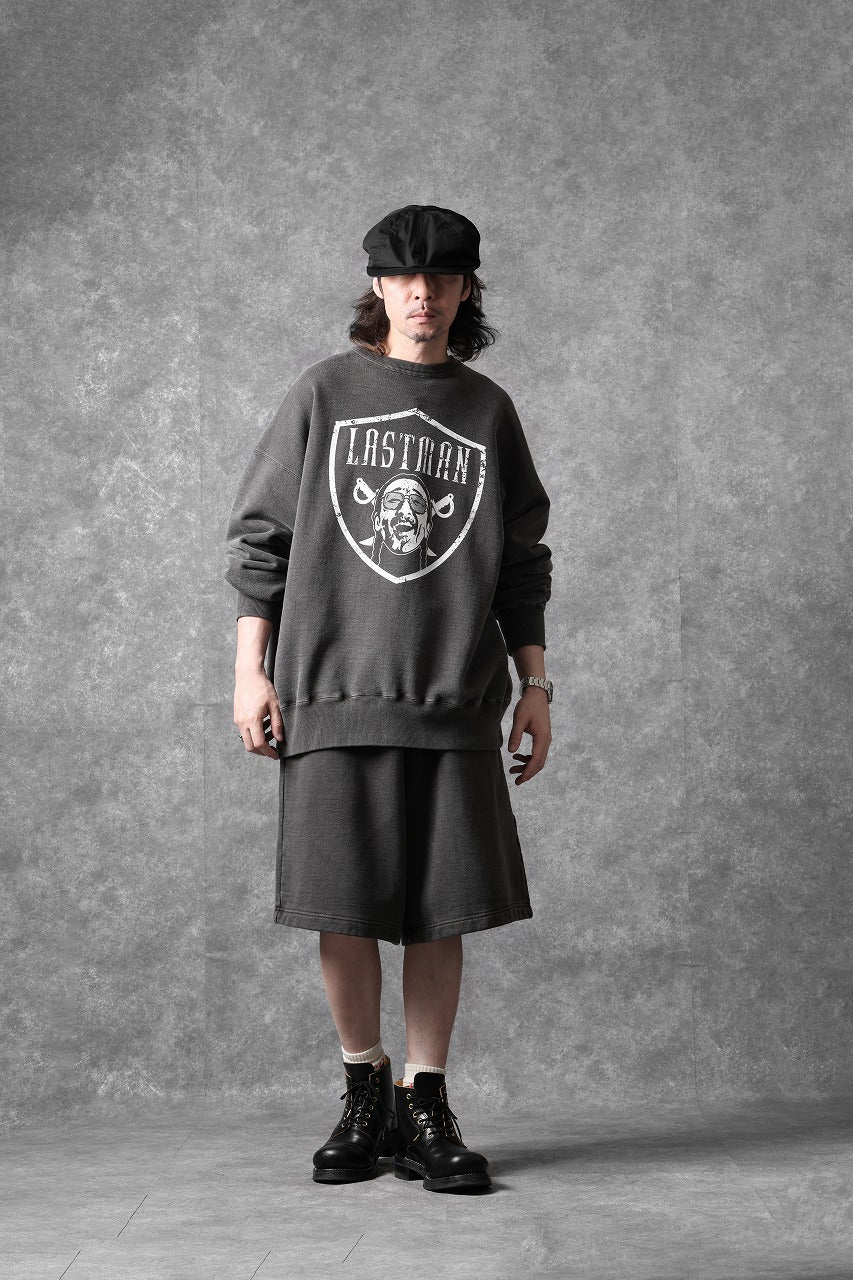 画像をギャラリービューアに読み込む, LASTMAN LOGO SWEAT SHORTS (BLACK)