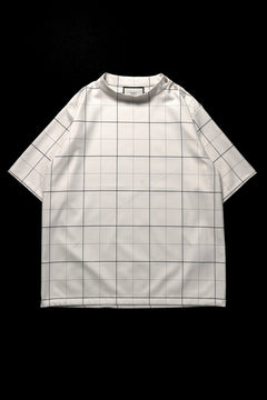 画像をギャラリービューアに読み込む, N/07 exclusive MOCK NECK HALF SLEEVE PULLOVER / WINDOWPANE CHECK TR TWILL (IVORY)