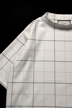 画像をギャラリービューアに読み込む, N/07 exclusive MOCK NECK HALF SLEEVE PULLOVER / WINDOWPANE CHECK TR TWILL (IVORY)