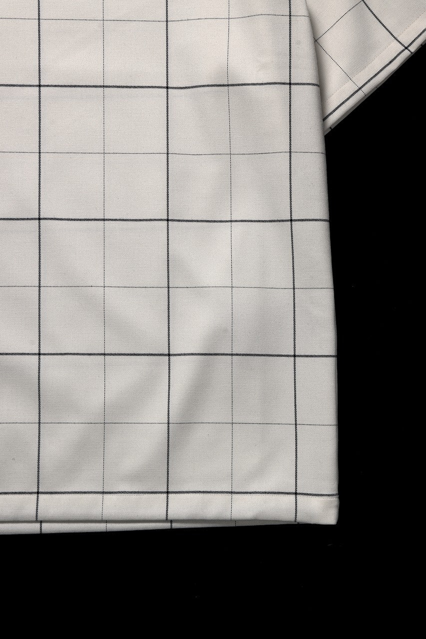 画像をギャラリービューアに読み込む, N/07 exclusive MOCK NECK HALF SLEEVE PULLOVER / WINDOWPANE CHECK TR TWILL (IVORY)