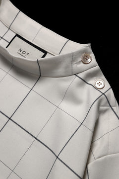 画像をギャラリービューアに読み込む, N/07 exclusive MOCK NECK HALF SLEEVE PULLOVER / WINDOWPANE CHECK TR TWILL (IVORY)