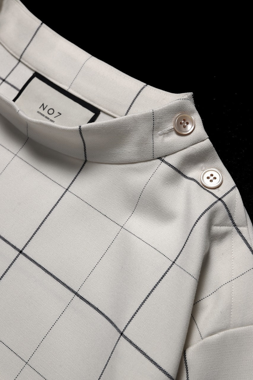 画像をギャラリービューアに読み込む, N/07 exclusive MOCK NECK HALF SLEEVE PULLOVER / WINDOWPANE CHECK TR TWILL (IVORY)