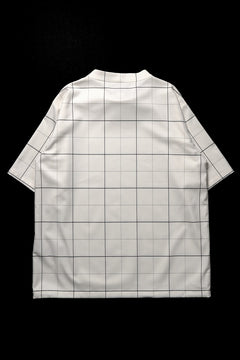 画像をギャラリービューアに読み込む, N/07 exclusive MOCK NECK HALF SLEEVE PULLOVER / WINDOWPANE CHECK TR TWILL (IVORY)