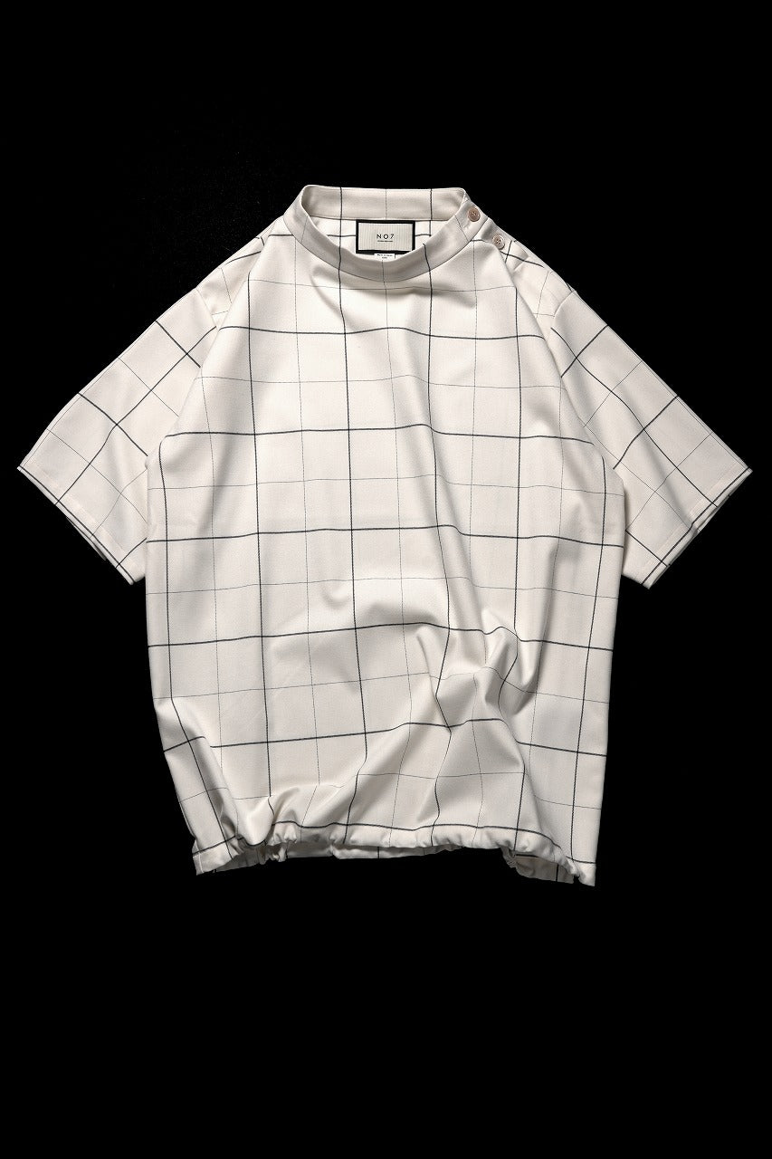 画像をギャラリービューアに読み込む, N/07 exclusive MOCK NECK HALF SLEEVE PULLOVER / WINDOWPANE CHECK TR TWILL (IVORY)