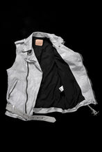 画像をギャラリービューアに読み込む, ISAMU KATAYAMA BACKLASH JP-CALF NATURAL DYED GARMENT-WASH DOUBLE RIDERS VEST (WHITE)
