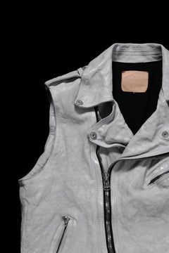 画像をギャラリービューアに読み込む, ISAMU KATAYAMA BACKLASH JP-CALF NATURAL DYED GARMENT-WASH DOUBLE RIDERS VEST (WHITE)