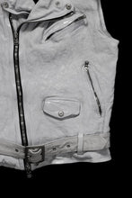 画像をギャラリービューアに読み込む, ISAMU KATAYAMA BACKLASH JP-CALF NATURAL DYED GARMENT-WASH DOUBLE RIDERS VEST (WHITE)