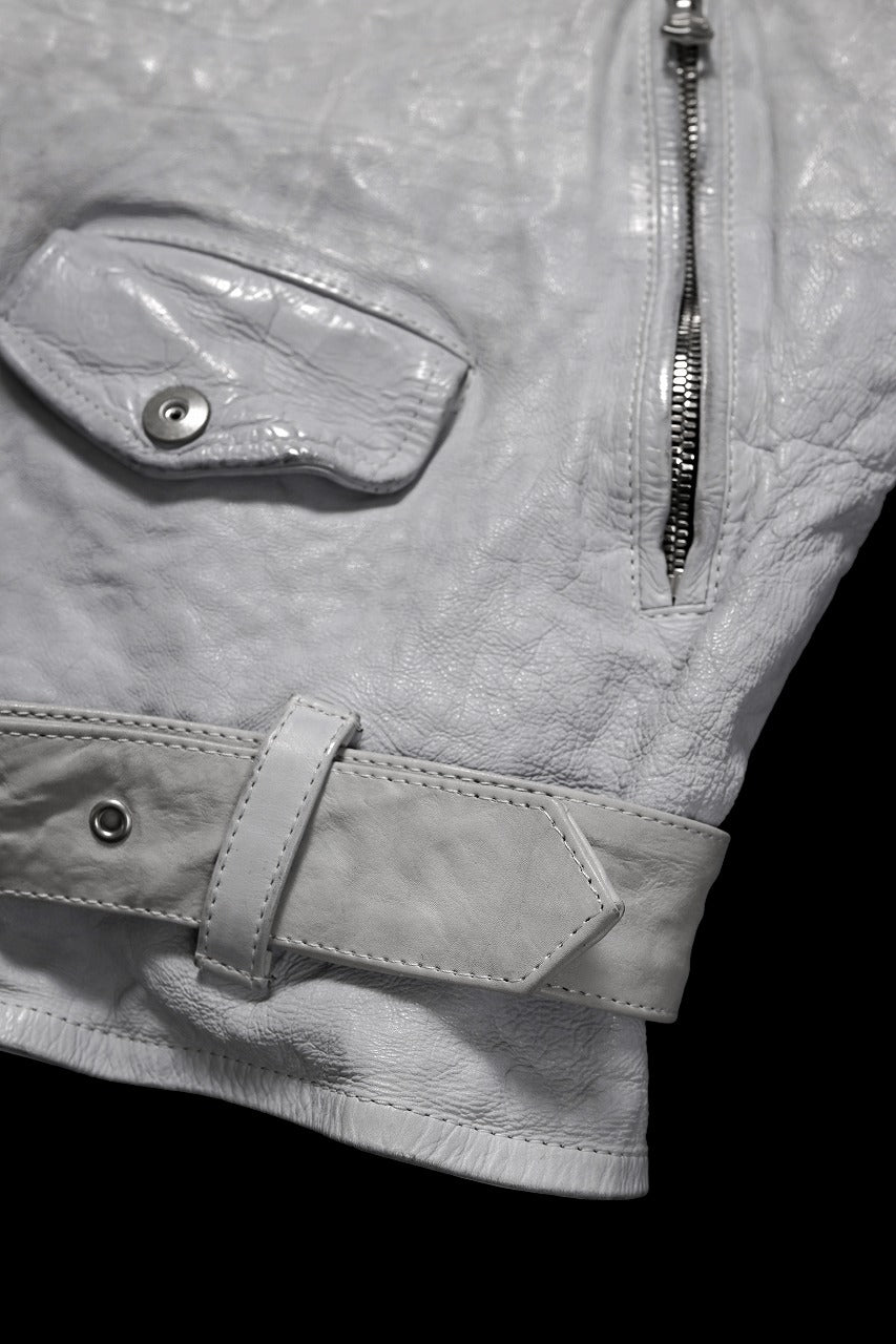画像をギャラリービューアに読み込む, ISAMU KATAYAMA BACKLASH JP-CALF NATURAL DYED GARMENT-WASH DOUBLE RIDERS VEST (WHITE)