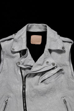 画像をギャラリービューアに読み込む, ISAMU KATAYAMA BACKLASH JP-CALF NATURAL DYED GARMENT-WASH DOUBLE RIDERS VEST (WHITE)