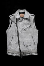 画像をギャラリービューアに読み込む, ISAMU KATAYAMA BACKLASH JP-CALF NATURAL DYED GARMENT-WASH DOUBLE RIDERS VEST (WHITE)