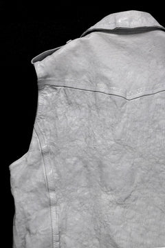 画像をギャラリービューアに読み込む, ISAMU KATAYAMA BACKLASH JP-CALF NATURAL DYED GARMENT-WASH DOUBLE RIDERS VEST (WHITE)
