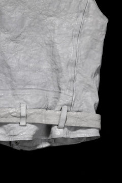 画像をギャラリービューアに読み込む, ISAMU KATAYAMA BACKLASH JP-CALF NATURAL DYED GARMENT-WASH DOUBLE RIDERS VEST (WHITE)