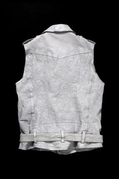 画像をギャラリービューアに読み込む, ISAMU KATAYAMA BACKLASH JP-CALF NATURAL DYED GARMENT-WASH DOUBLE RIDERS VEST (WHITE)