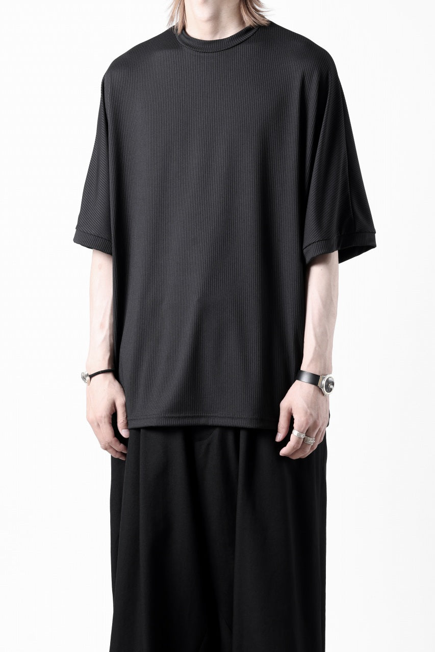 画像をギャラリービューアに読み込む, N/07 DOLMAN SHORT SLEEVE TEE / AQUASUITING THICK RIB (BLACK)