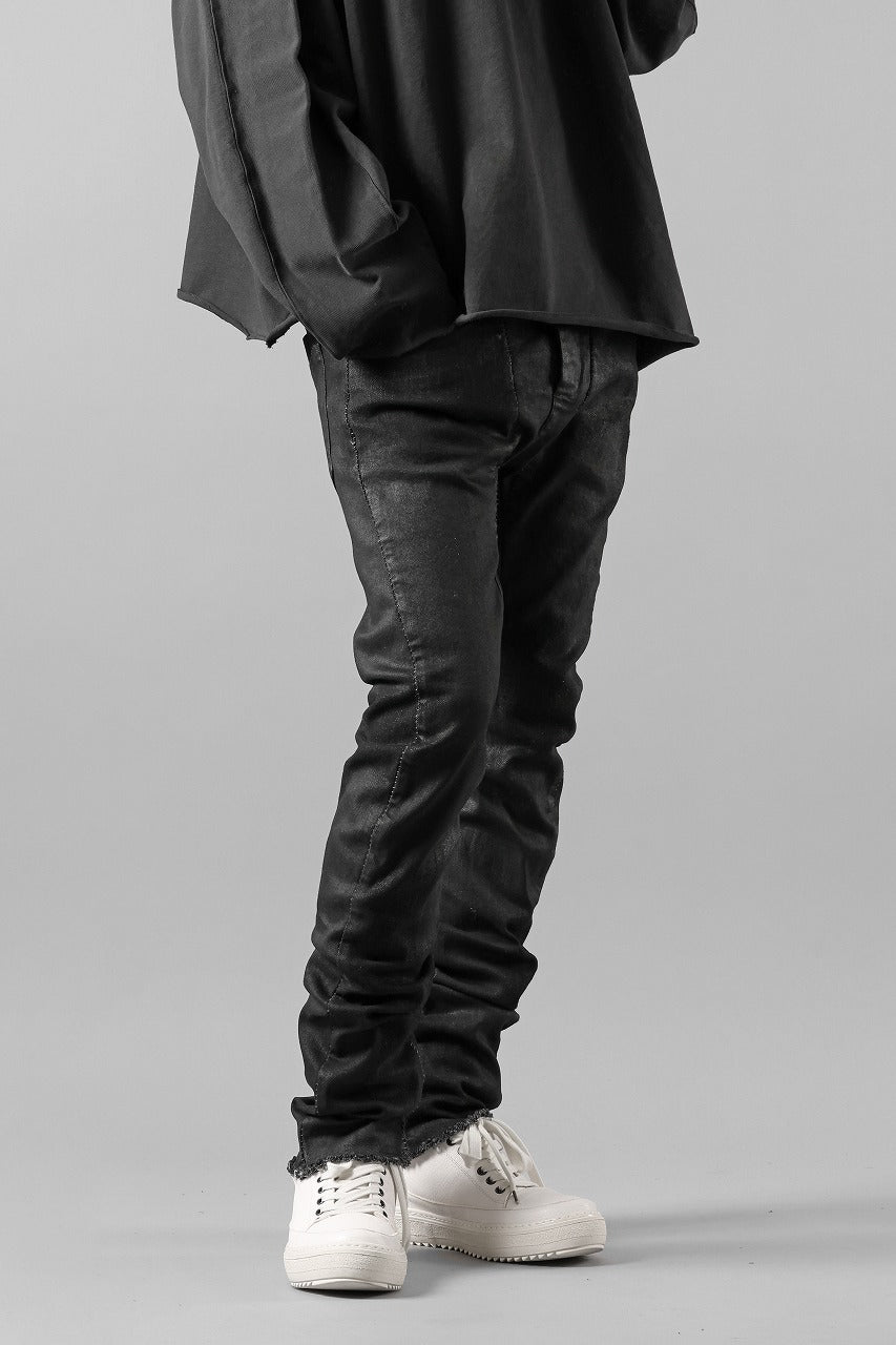 画像をギャラリービューアに読み込む, masnada LAYERED POCKET SLIM JEANS / STRETCH DENIM (BLACK)