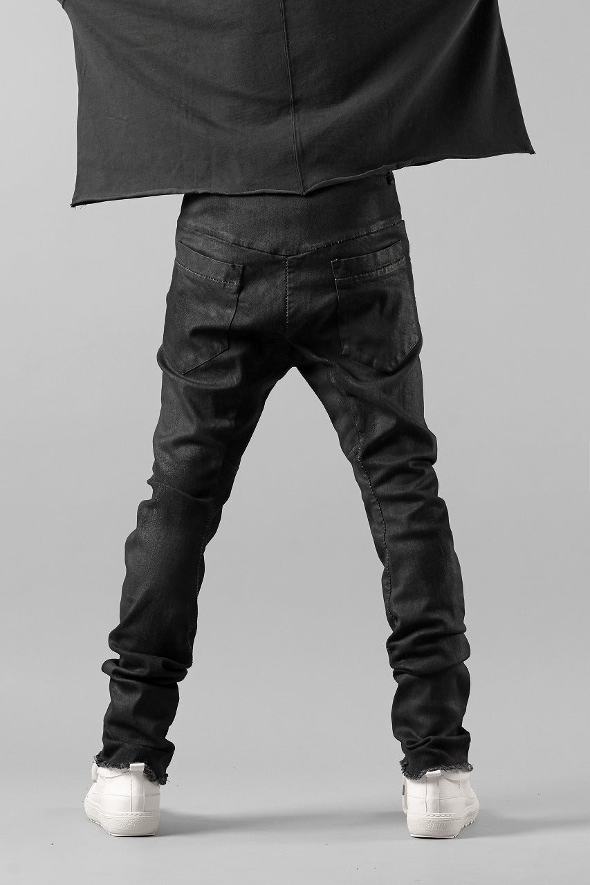 画像をギャラリービューアに読み込む, masnada LAYERED POCKET SLIM JEANS / STRETCH DENIM (BLACK)