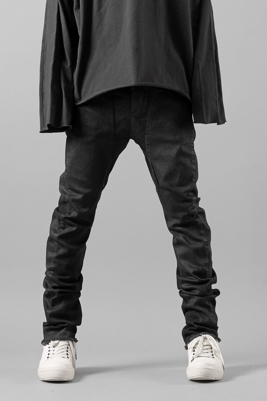 画像をギャラリービューアに読み込む, masnada LAYERED POCKET SLIM JEANS / STRETCH DENIM (BLACK)