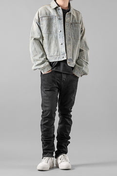 画像をギャラリービューアに読み込む, masnada LAYERED POCKET SLIM JEANS / STRETCH DENIM (BLACK)