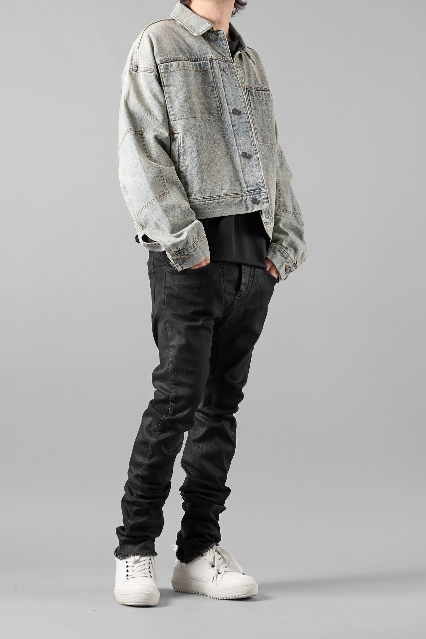 画像をギャラリービューアに読み込む, masnada LAYERED POCKET SLIM JEANS / STRETCH DENIM (BLACK)