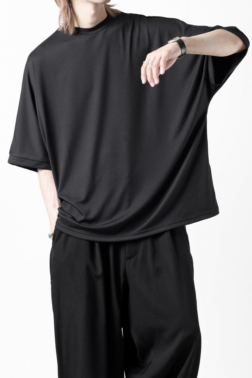 画像をギャラリービューアに読み込む, N/07 DOLMAN SHORT SLEEVE TEE / AQUASUITING THICK RIB (BLACK)