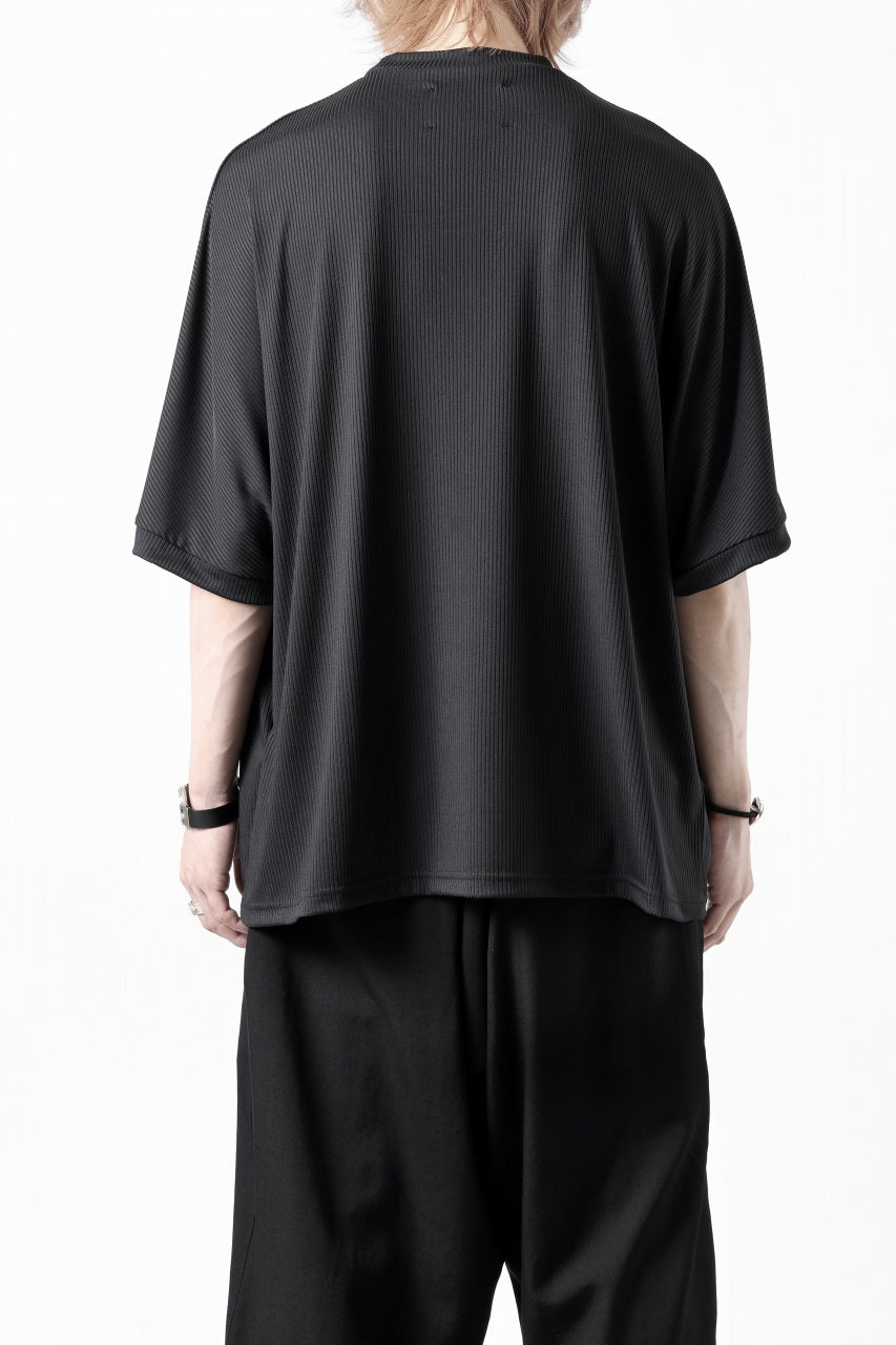 画像をギャラリービューアに読み込む, N/07 DOLMAN SHORT SLEEVE TEE / AQUASUITING THICK RIB (BLACK)